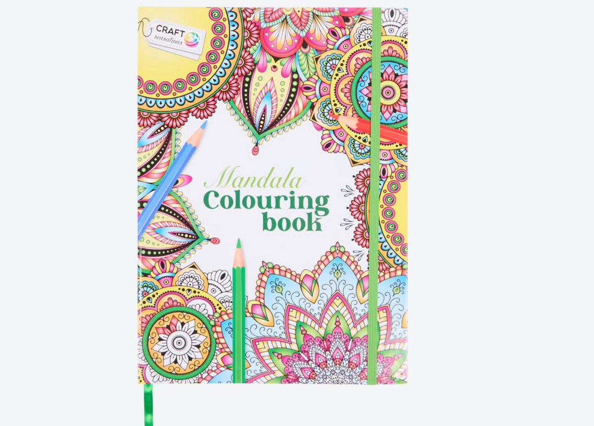 Kleurboek 100 unieke ontwerpen A4-formaat Met elastieksluiting en leeslint