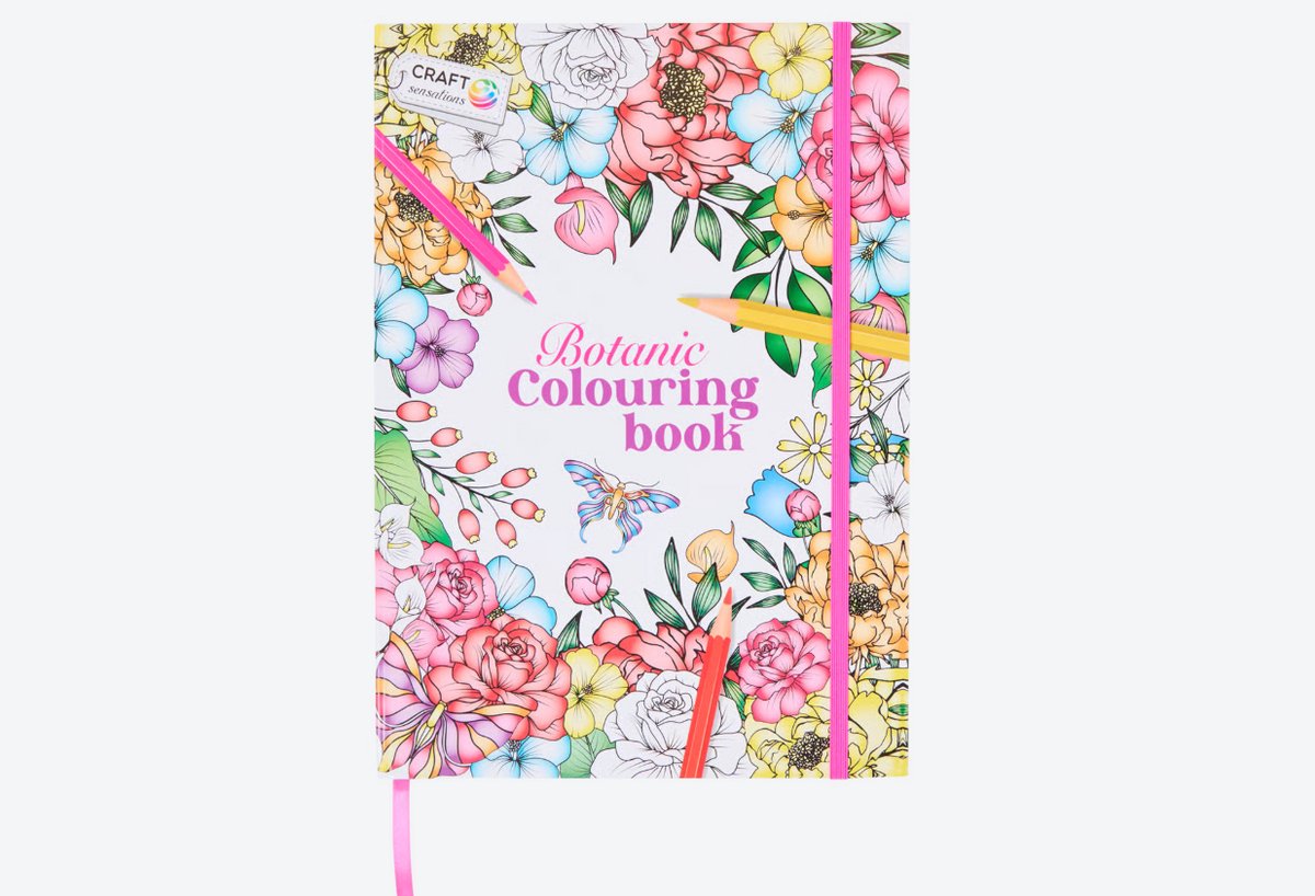 Kleurboek 100 unieke ontwerpen A4-formaat Met elastieksluiting en leeslint