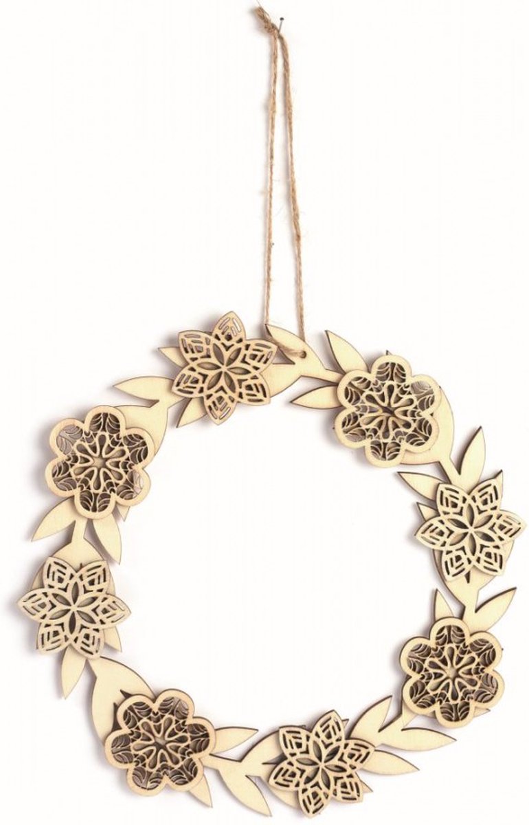 GC Houten Bloemenkrans 22x22 cm