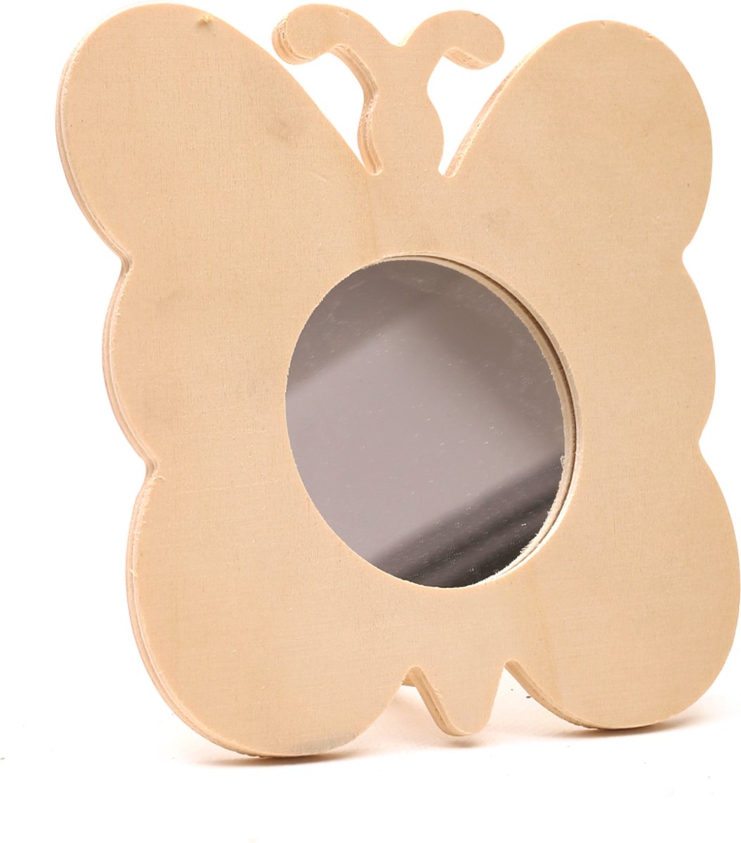 GC Houten Spiegel Vlinder 15,5x15 cm