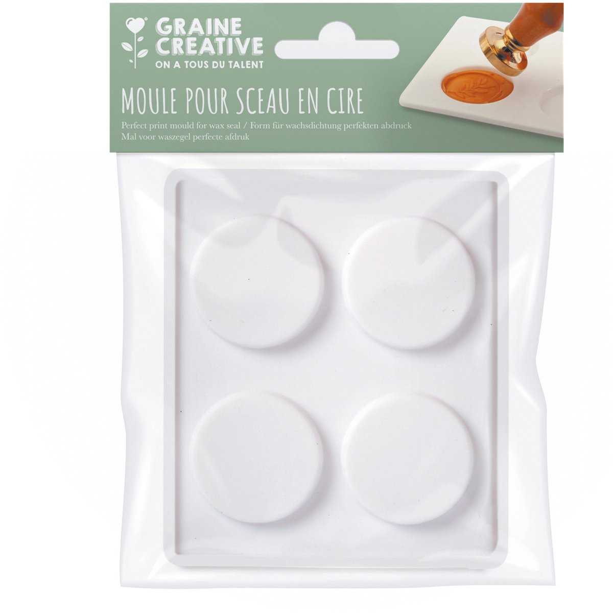 Graine Creative GC Siliconen Zegelwas Mal 4 stuks.