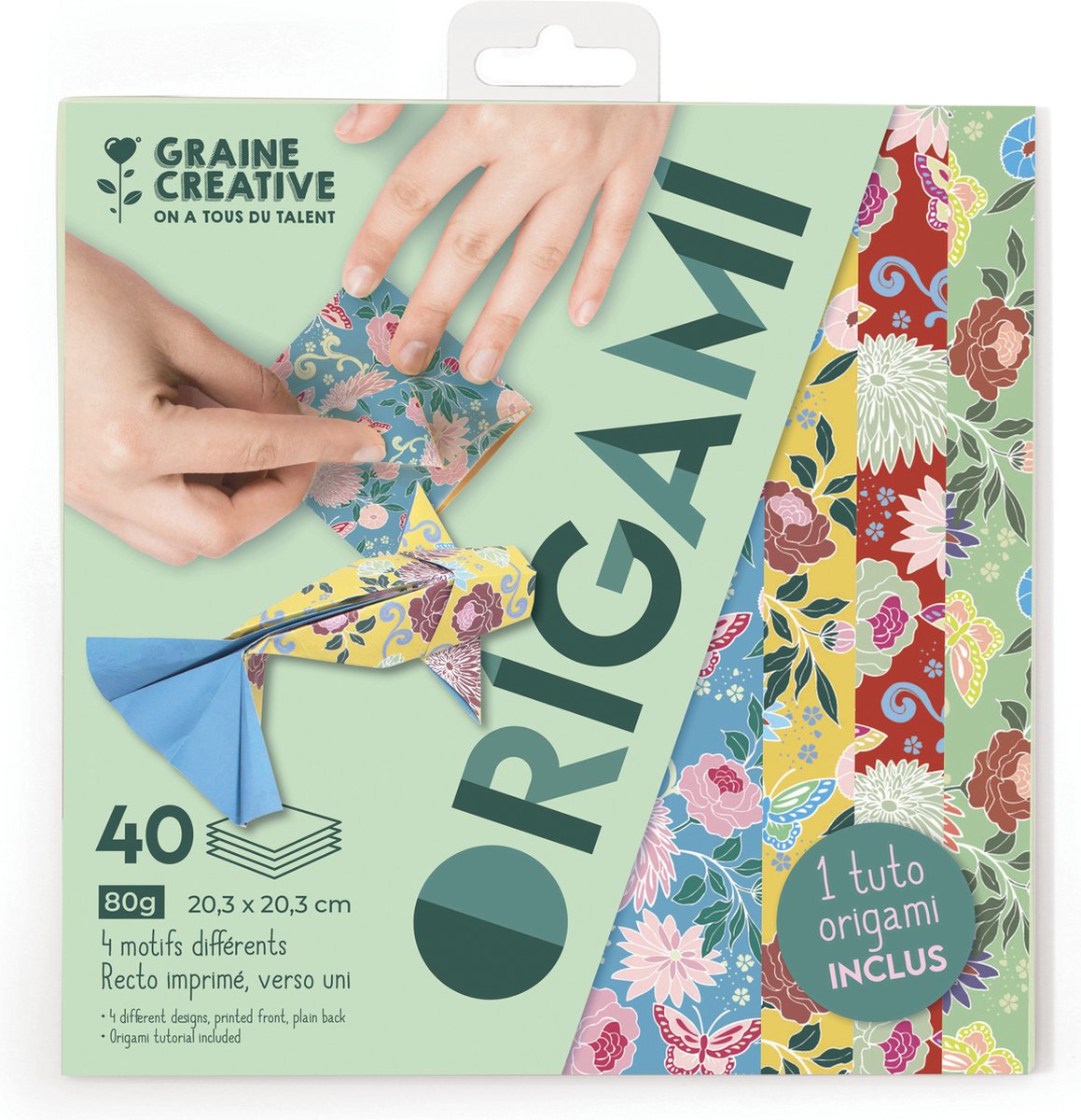 Graine Creative origamipapier set 20x20 cm - creatief vouwen met koi karpers.