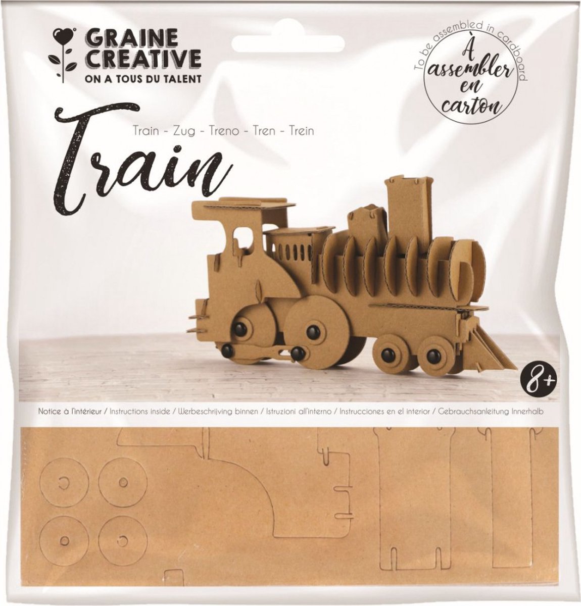 MAQUETTE TRAIN CARTON 190x110x40 mm