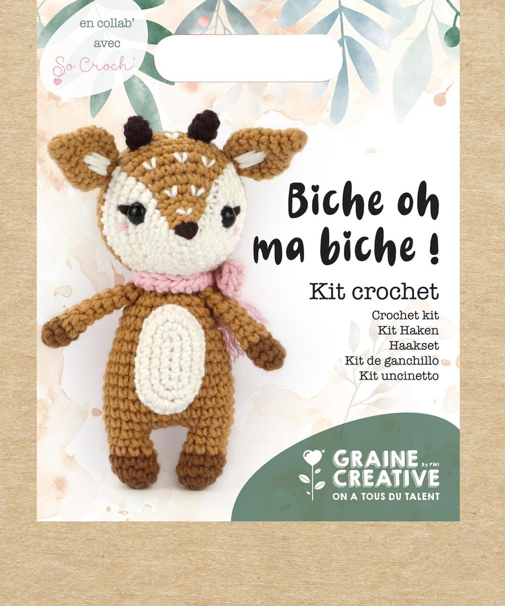 DIY-Haakset Biche oh ma biche - hert, 17 cm