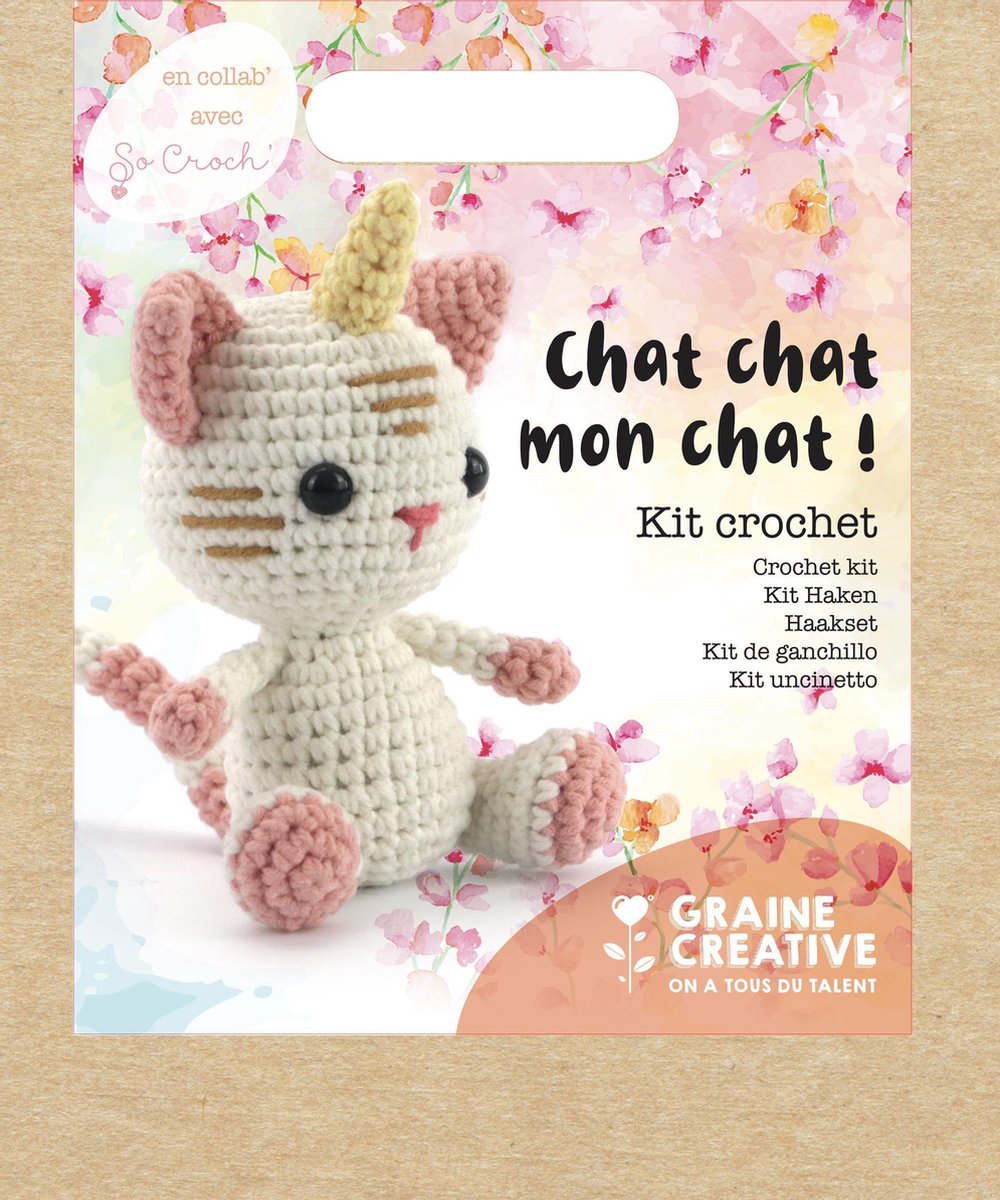 DIY-Haakset Chat Chat Mon Chat - eenhoorn kat, 15 cm