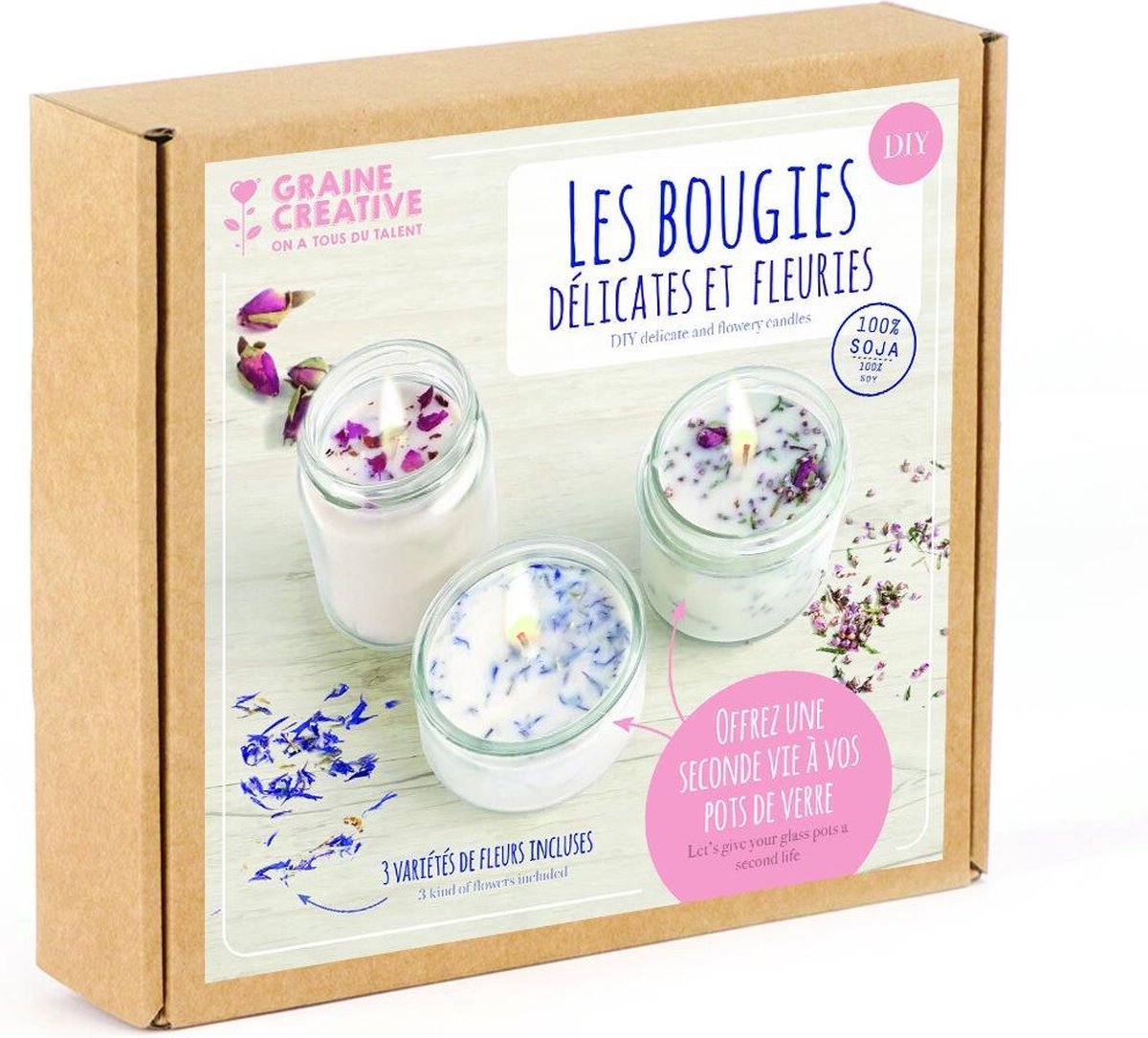 DIY-Kit Maak je eigen droogbloemen kaars - met verfijnde bloemengeur