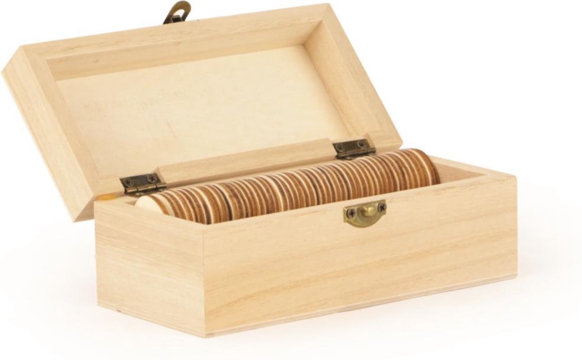 Graine Creative Houten Kistje met Harten 15x6x7 cm