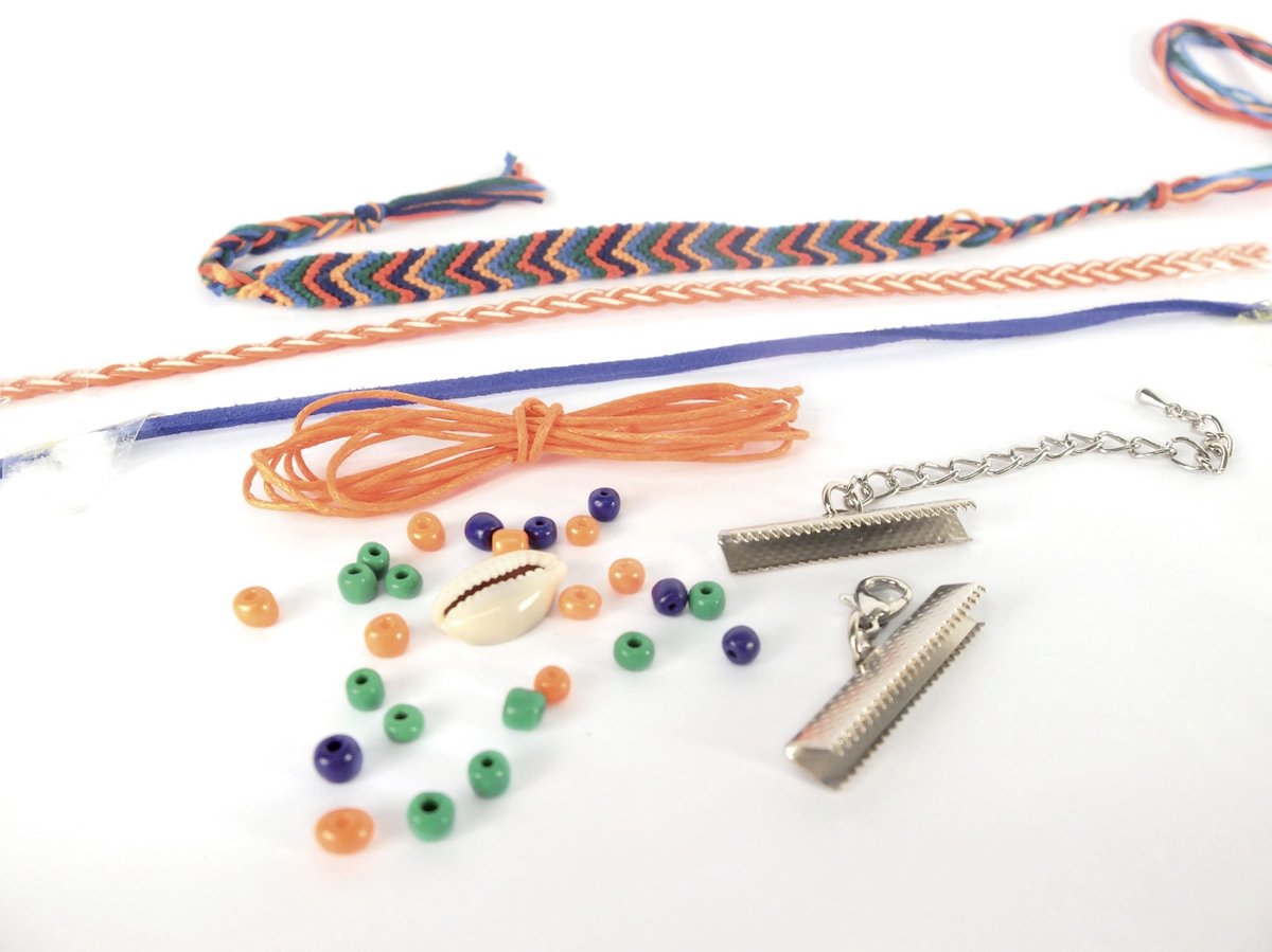 Knutselpakket armbandjes maken in tropische kleuren