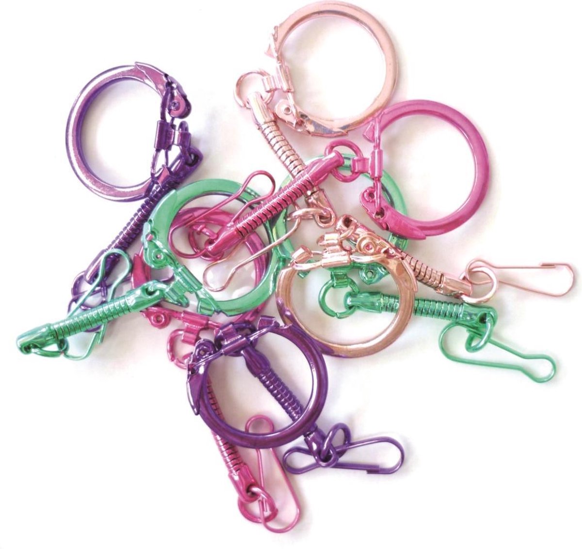 Metalen Sleutelringen 2,5 cm Gekleurd 10 stuks