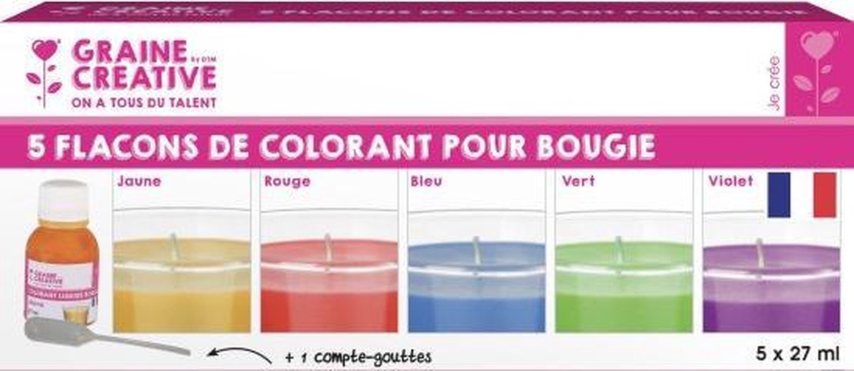 Set 5 x 27 ml vloeibare kaarsen kleurstof