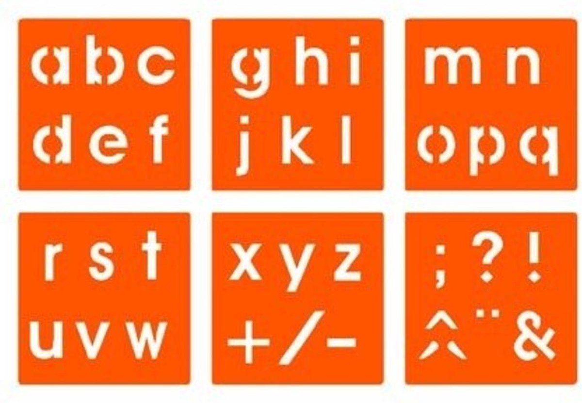 Sjablonen Alfabet Klein