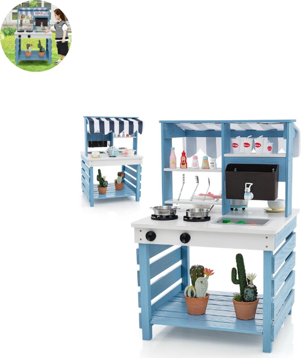 Modderkeuken – Speelkeuken Tuin – Mud Kitchen - Met Wasbak & Opbergruimte – Weerbestendig - Voor kinderen