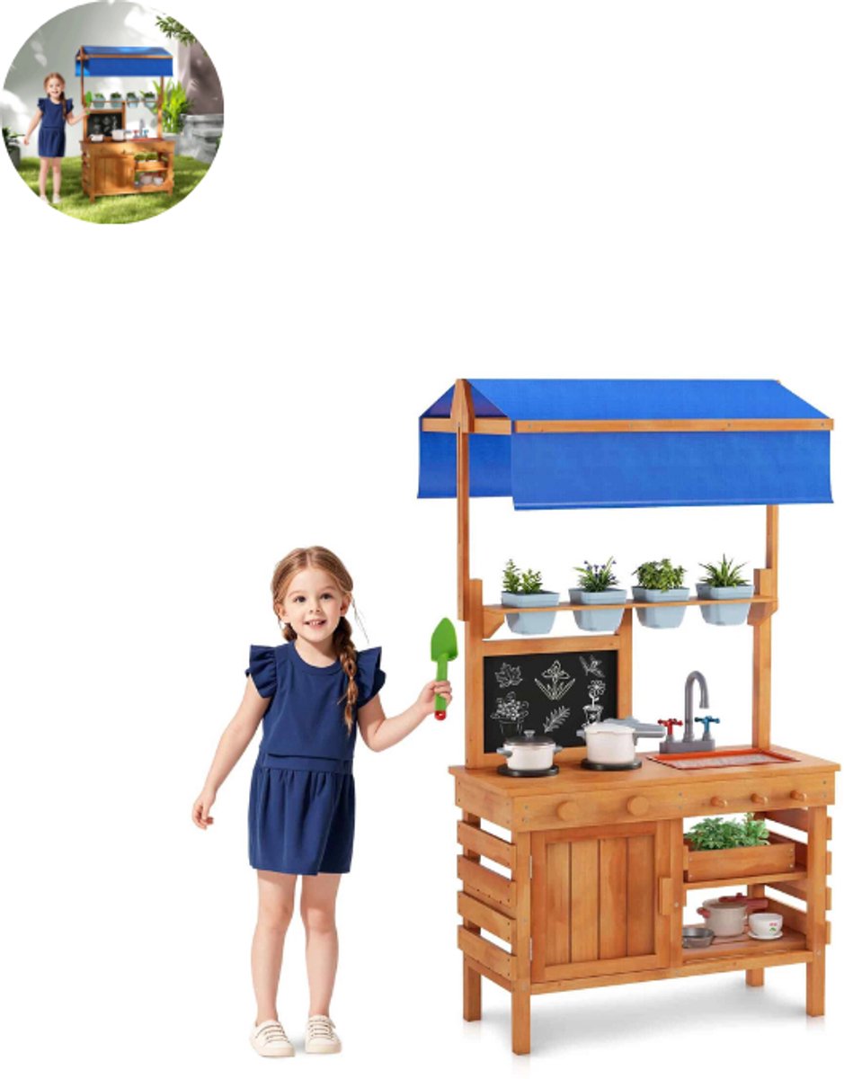 Modderkeuken – Speelkeuken Tuin – Mud Kitchen - Met Wasbak & Opbergruimte – Weerbestendig - Voor kinderen
