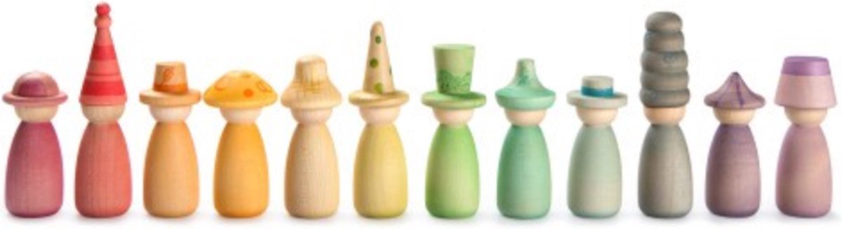 Grapat Fancy Nins - Speelfigurenset - 12 houten figuren