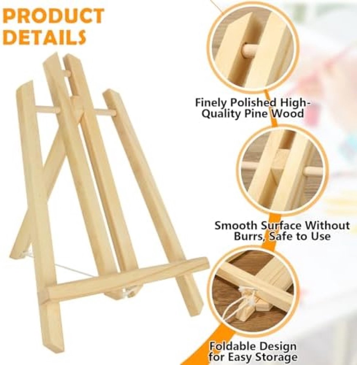 Gravora 6-delige houten schildersezelset - Verstelbare tafelezels voor kunstwerken