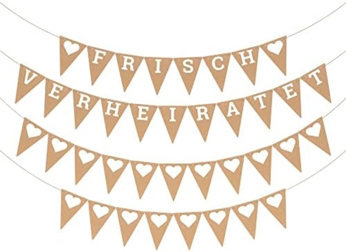 Gravora Vintage Bruiloftsslinger met Harten - Romantische Feestdecoratie