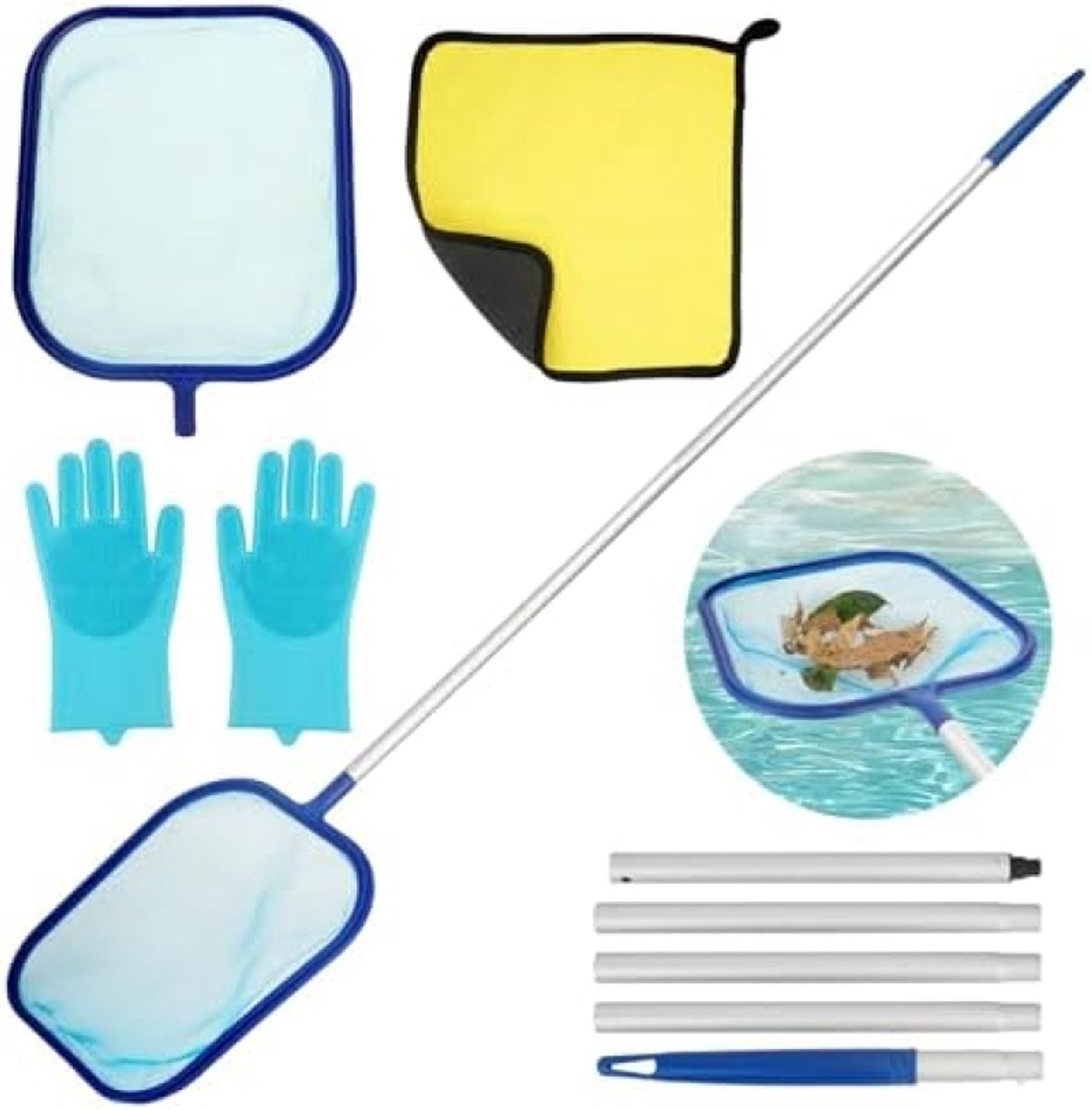 Gravora Zwembad Onderhoudsset met Telescopische Steel en Reinigingsaccessoires
