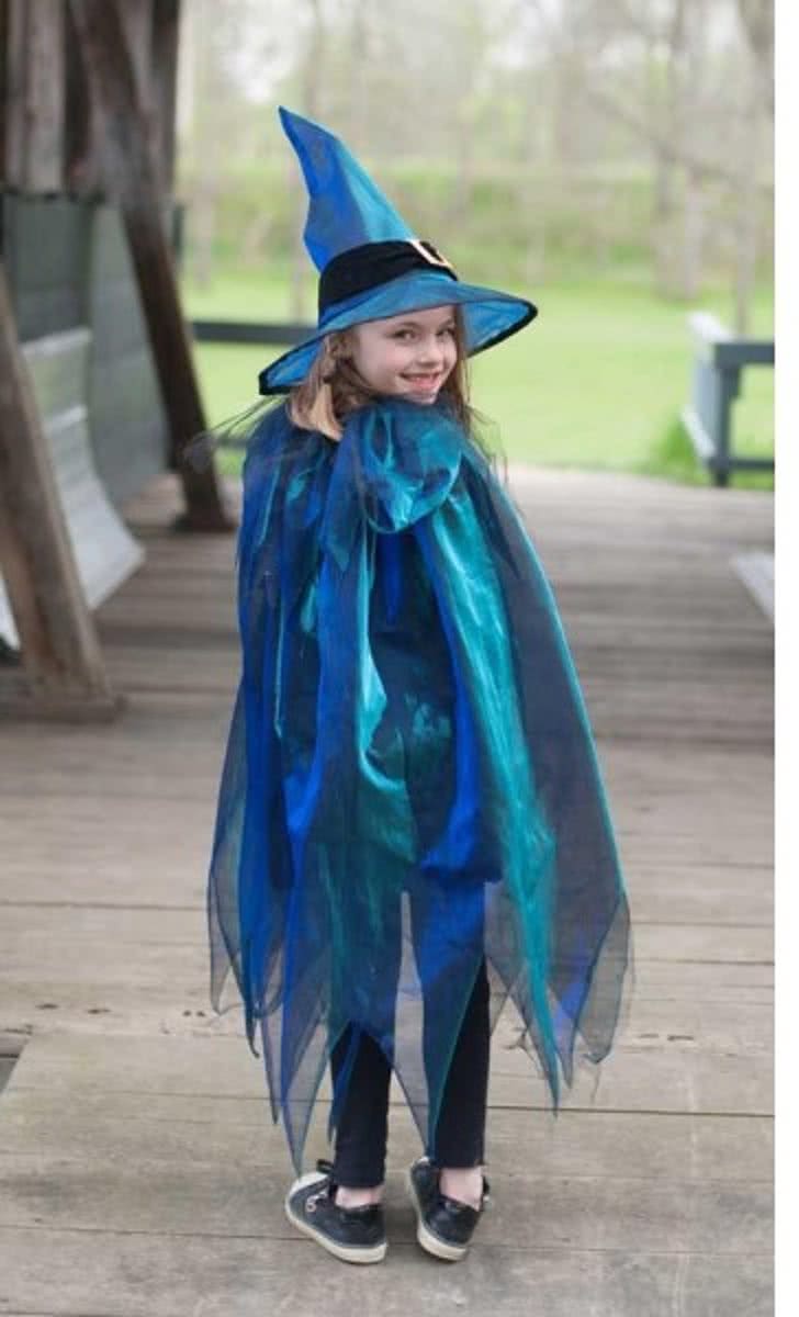 Great Pretenders - Blauwe Heksencape met Hoed (4-6 jaar)