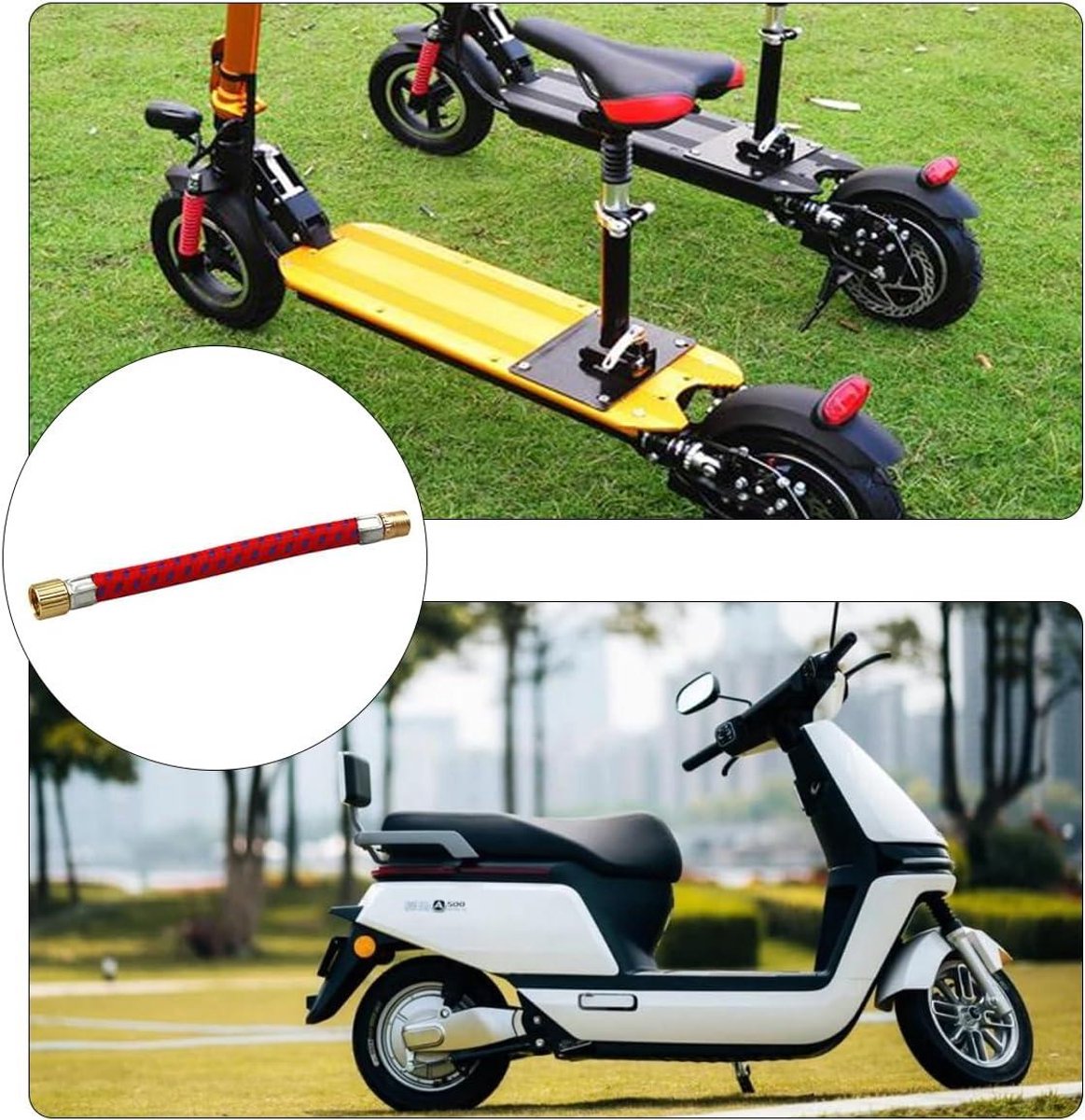 Green Glow - Elektrische Scootervacuümventielen voor Xiaomi M365 Pro en Ninebot Max G30 met Verlengbuis