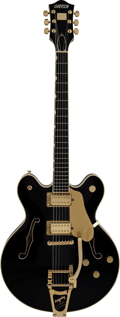 Gretsch Broadkaster Jr. LX Center Block with String-Thru Bigsby Black - Semi-akoestische gitaar