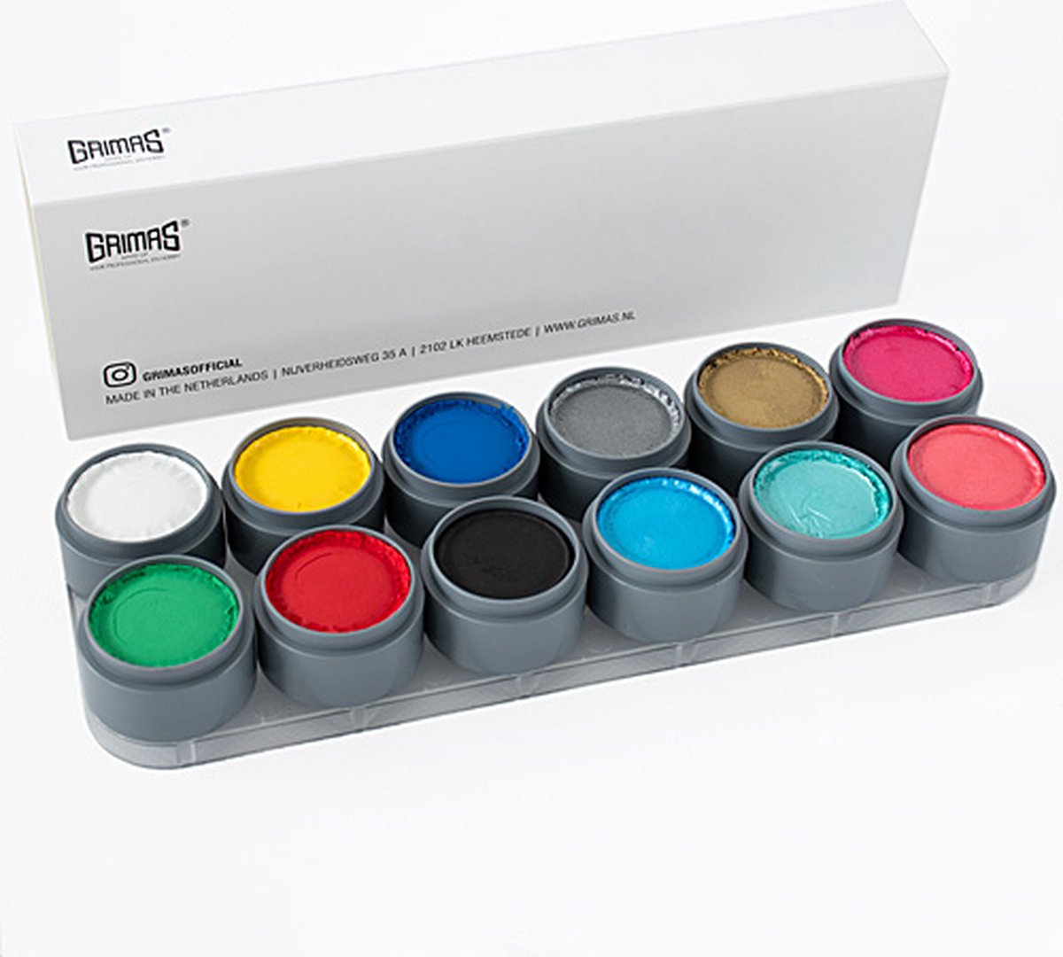 Grimas - Water make-up - 12x XL - Pure -Pearl - Combipack