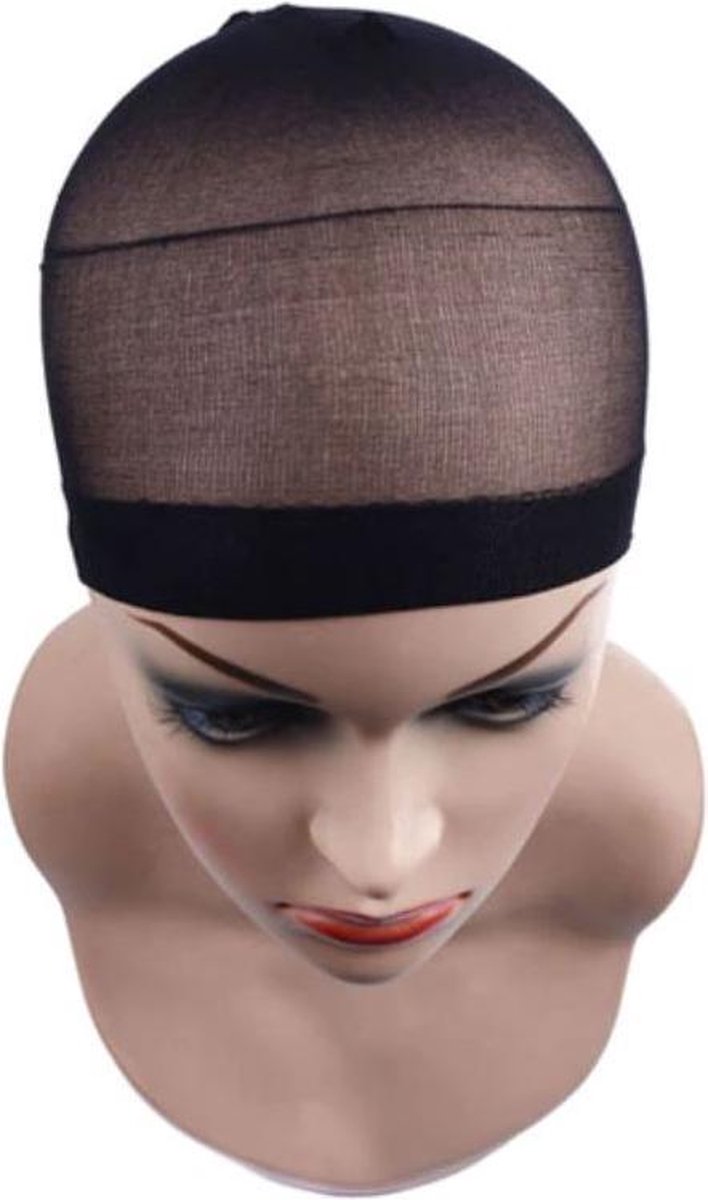 Grolla - 2 Stuks Pruik Caps - Zwarte Strenchy Caps