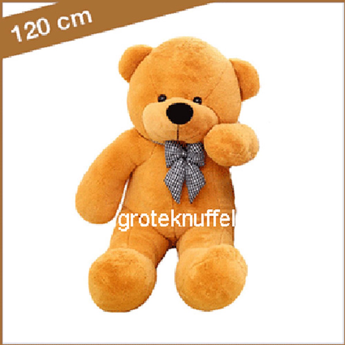 Grote oranje knuffelbeer 120 cm. Wat een mooie knuffelbeer om mee te spelen en te knuffelen.