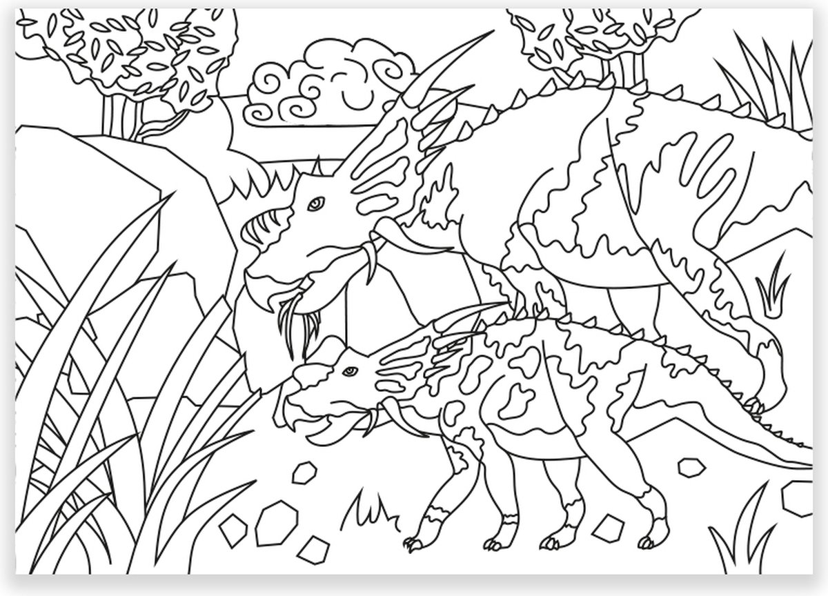 Inkleurkaarten 5x “Dinoland”