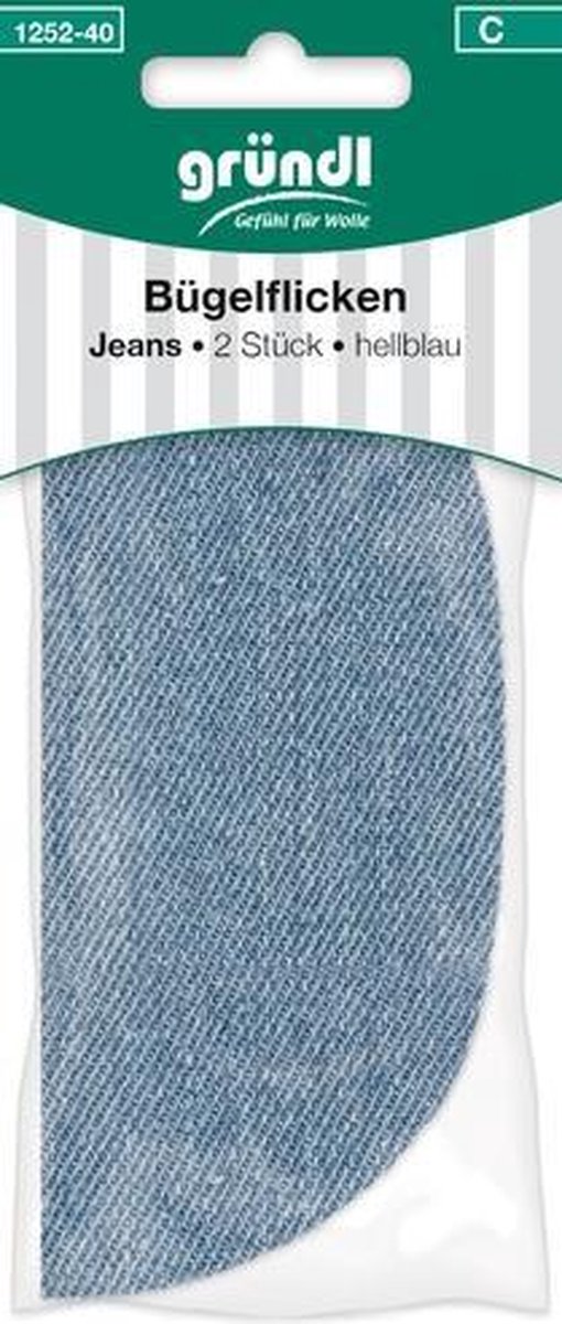 1252-40 Kniestukken - Jeans / lichtblauw