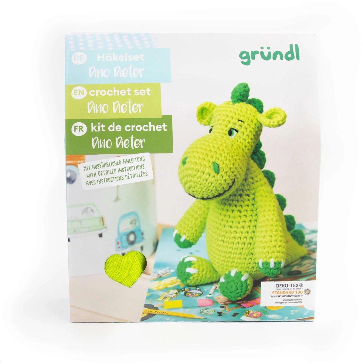 Haakset Dino Dieter – klein vriendje met een groot hart