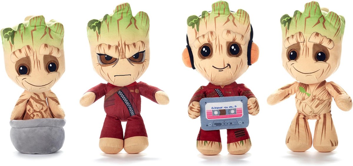 Marvel - Guardians of the Galaxy - Assortiment Baby Groot Plush - Knuffels 4 stuks - 25cm