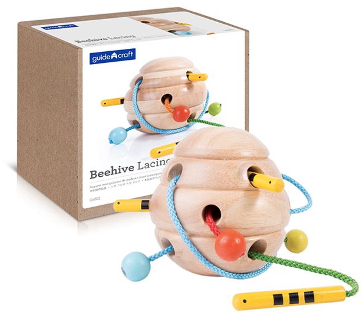Guidecraft bijenkorf educatief spel veter rijgen multicolor karton.