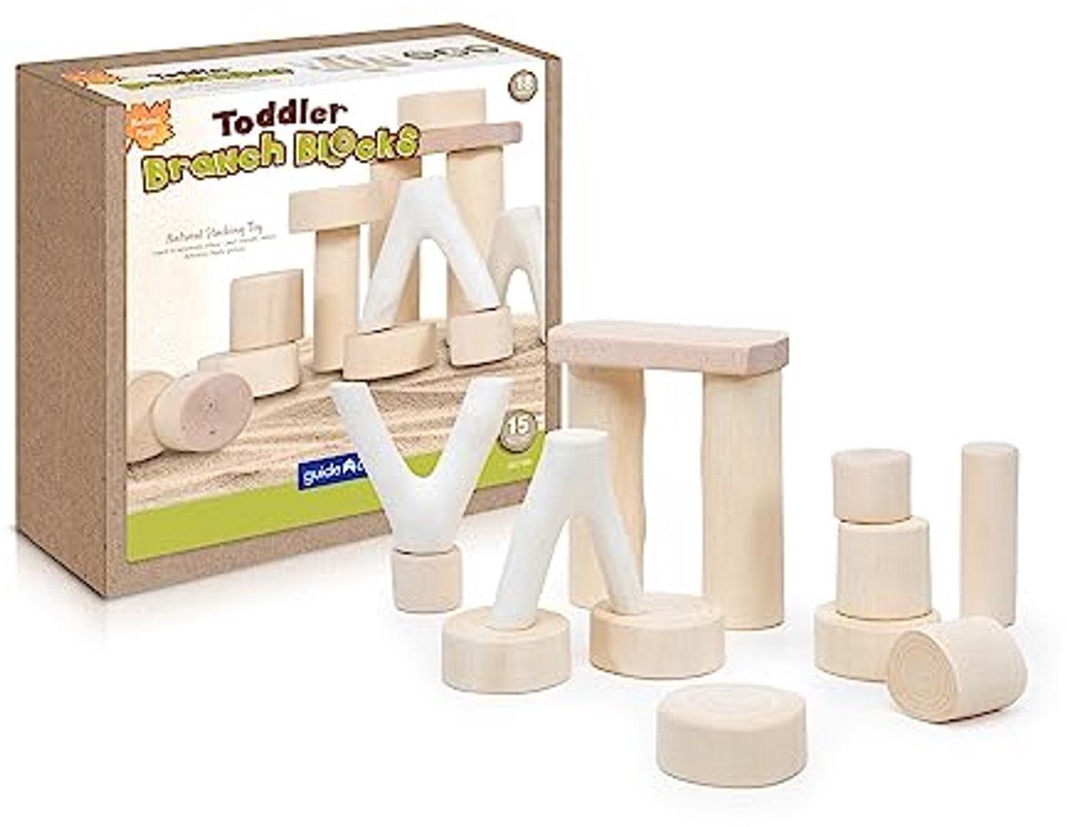 Guidecraft houten bouwblokken - educatief speelgoed natuurset 15-delig.