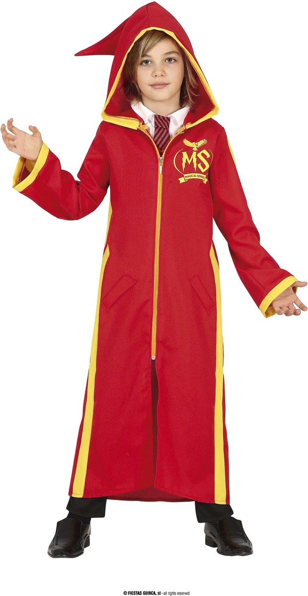 Guirca - Harry Potter Kostuum - Magical School Ms Student Kind Kostuum - Rood - 5 - 6 jaar - Carnavalskleding - Verkleedkleding