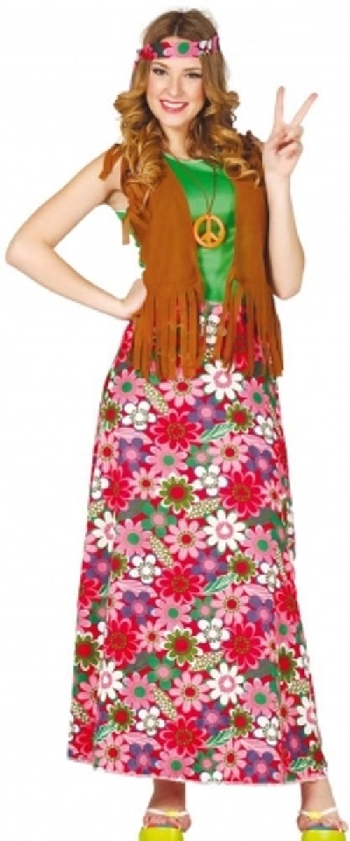 Hippie jurk lang - Happy Hippie - mt L