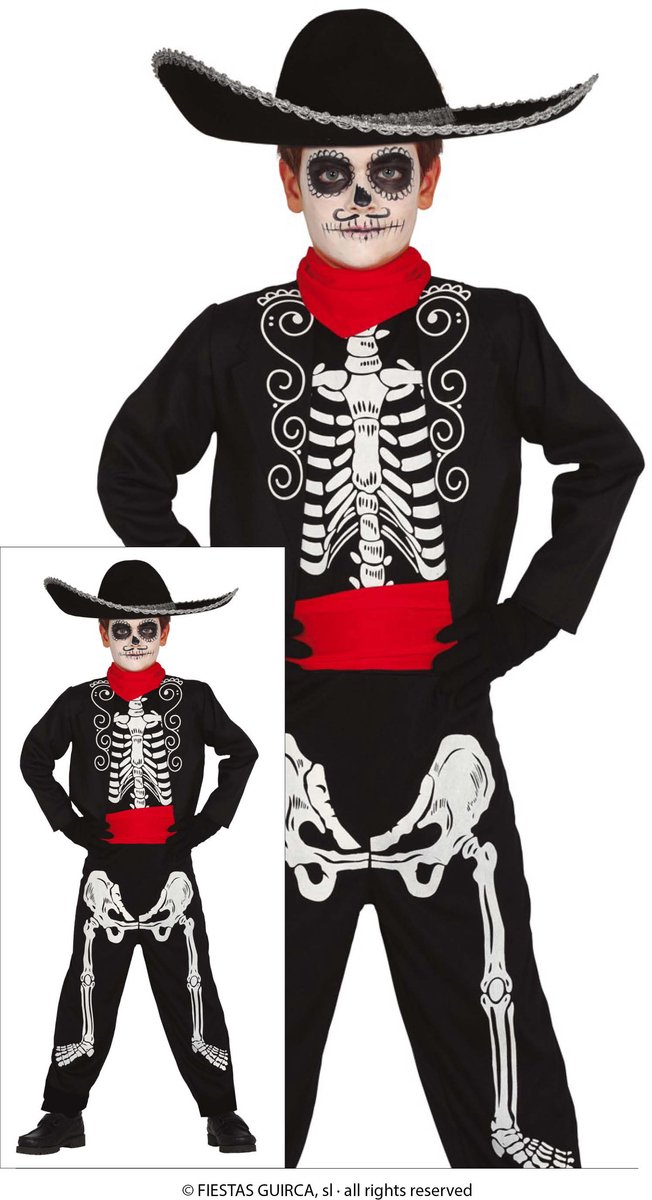 Mexicaanse Mariachi Skelet - Jongen