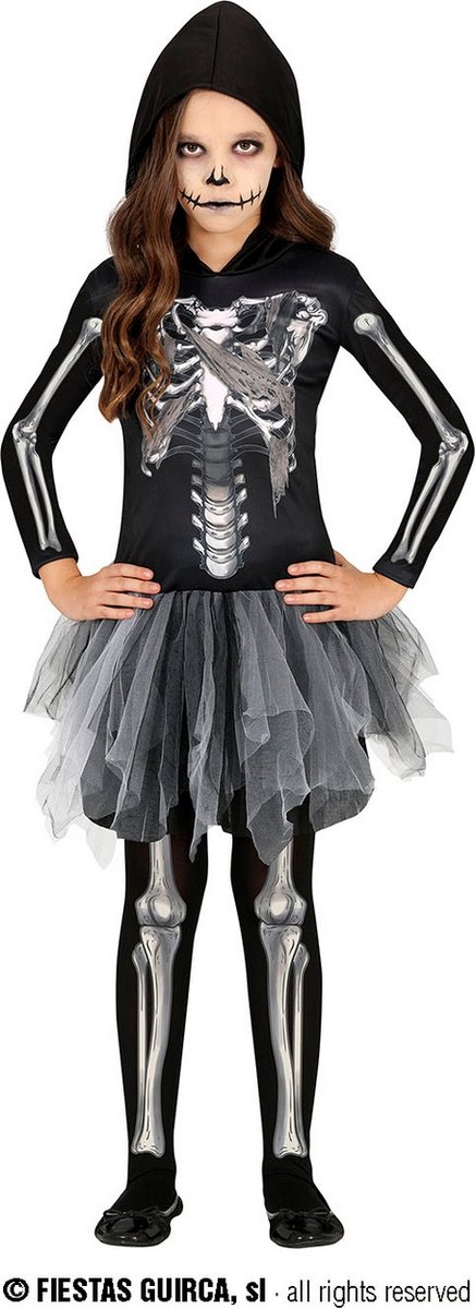 Skeletkostuum Met Tule Rok Voor Meisjes - 5-6 Jaar