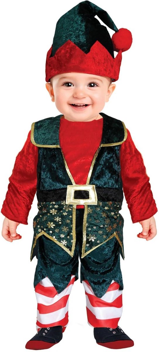 Kerst Elfje Baby Jongen Fluweel - 18-24 Maanden
