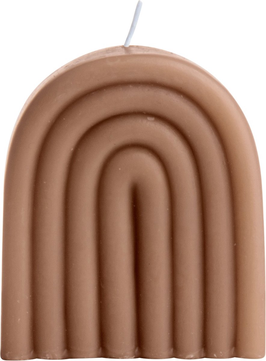 Gusta regenboogkaars bruin -  paraffine - 4 centimeter x 6,8 centimeter x 8 centimeter