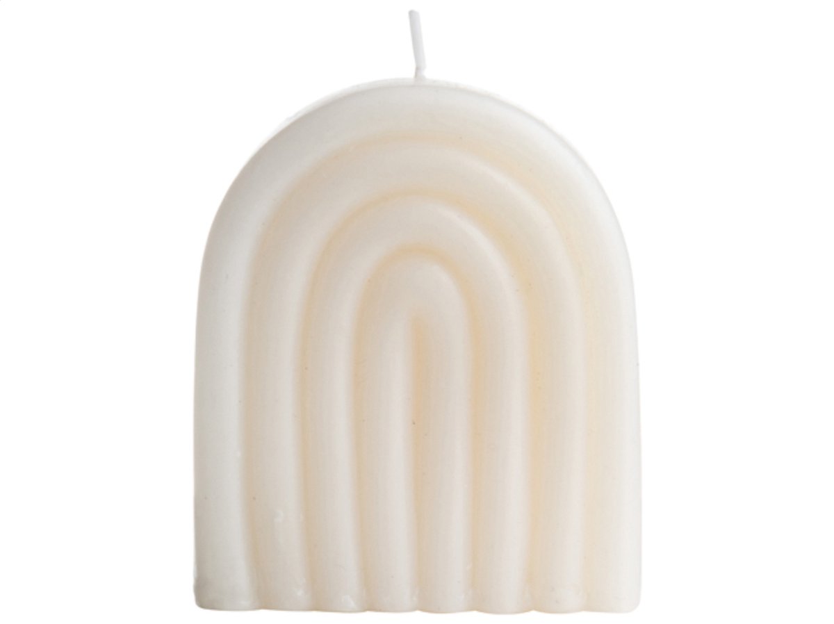 Gusta regenboogkaars wit -  paraffine - 4 centimeter x 6,8 centimeter x 8 centimeter