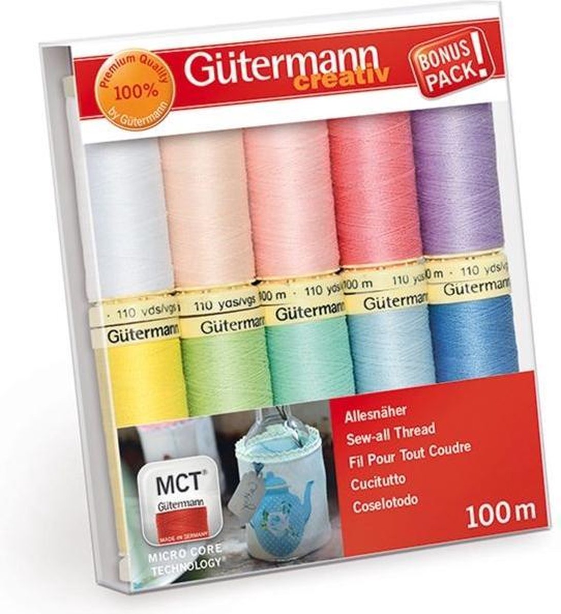 G?termann N?hfaden-Set Allesn?her 100m/10 Spulen Col.2 (Pastell)