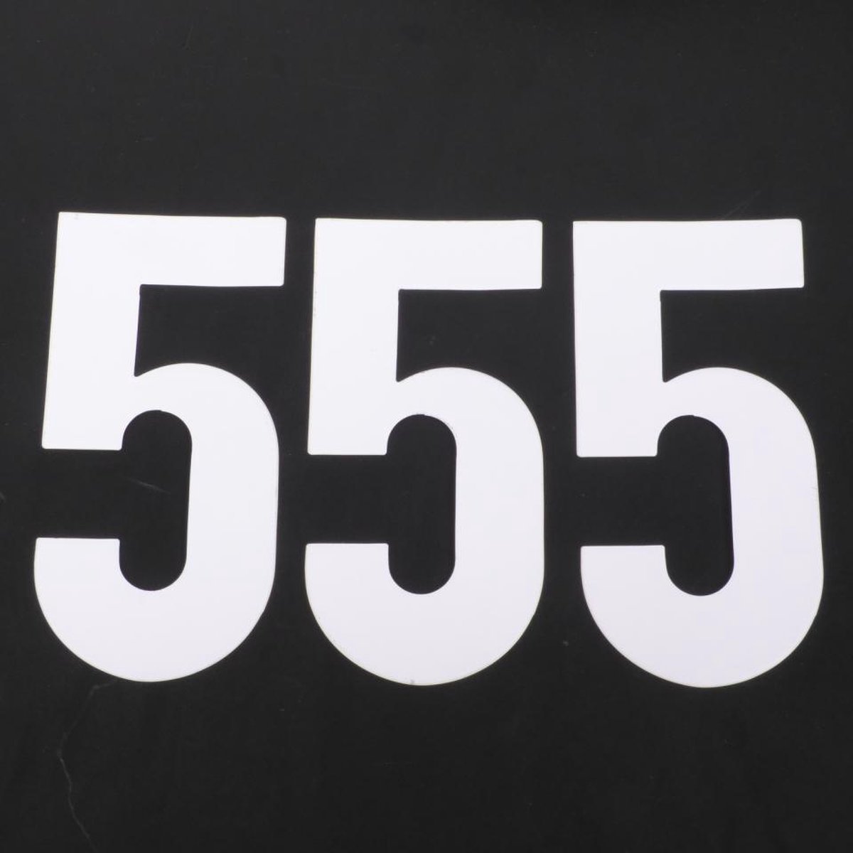 Lot de 3 stickers autocollant numéro course coloris blanc numéro 5 cinq 15x7.5cm pour moto scooter neuf