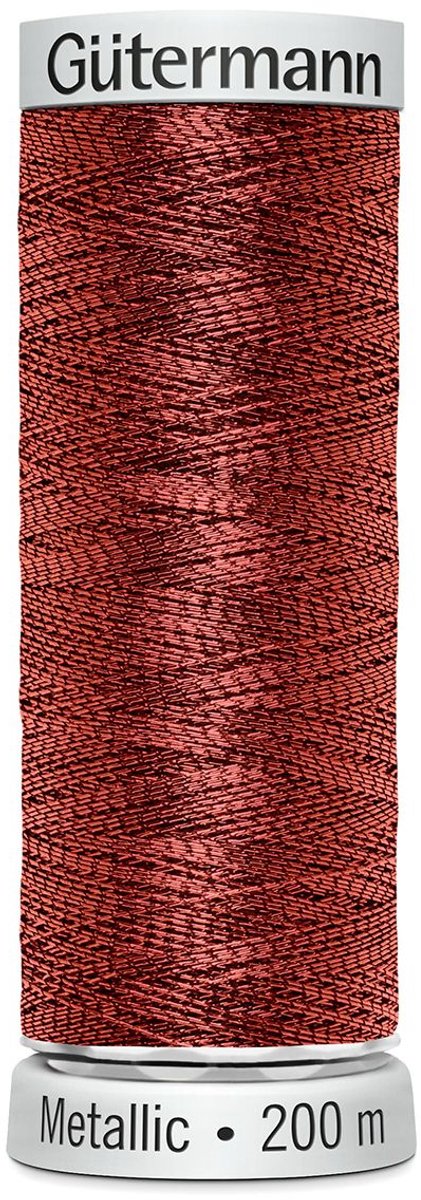 Gütermann Sulky Metallic borduurgaren, 200m, Kleur 7014 rood
