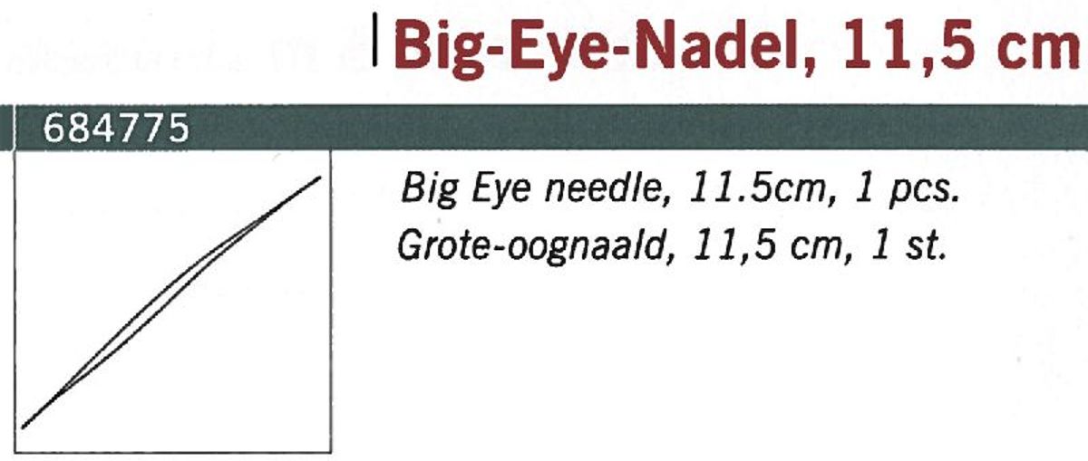 Big split Eye naald, kralen rijgnaald
