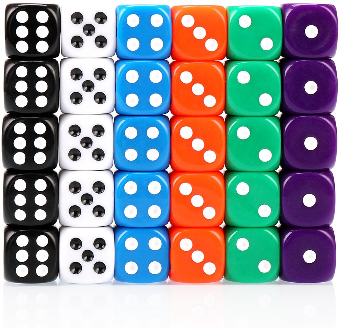 H&S 6-zijdige kubusspel voor kubusspel 30 stuks meerdere kleuren