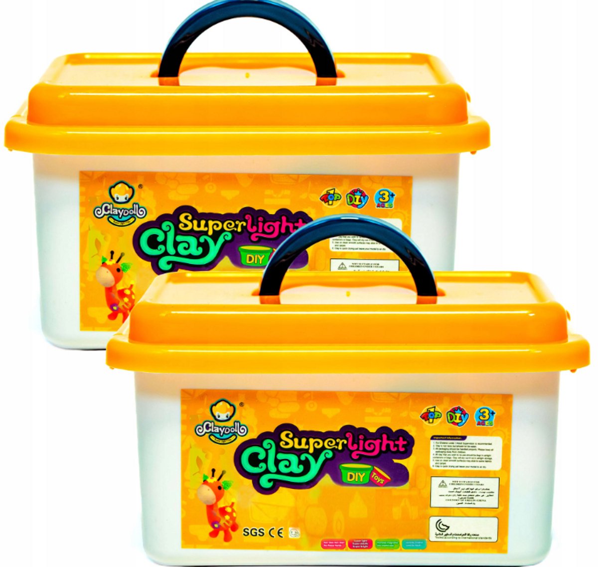 Speelklei Set – 2 Doosjes met 24 Potjes Klei + Accessoires & Opbergkoffer – Foam Klei voor Kinderen