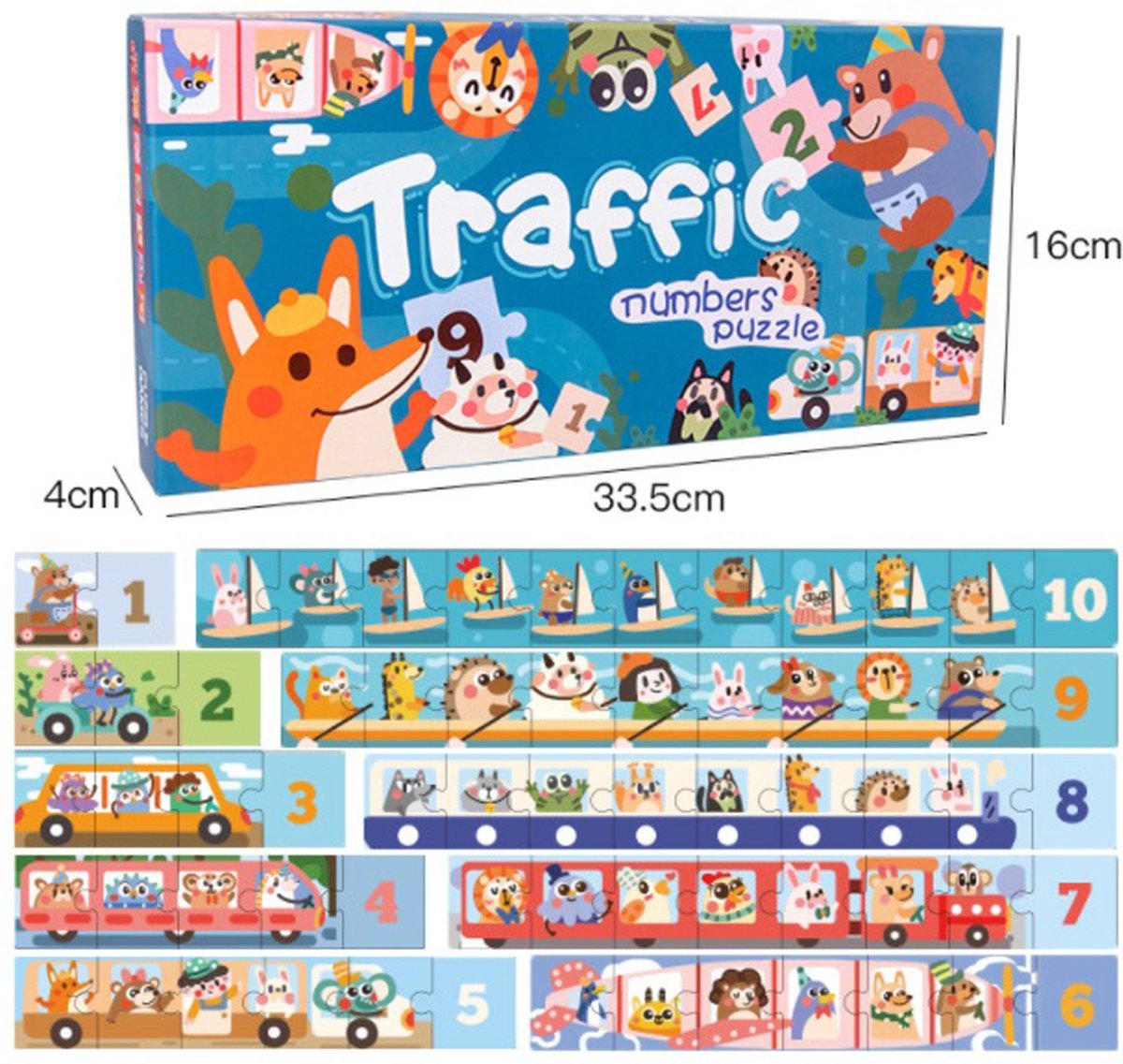 verkeer puzzel met cijfers - Kinderen Educatie