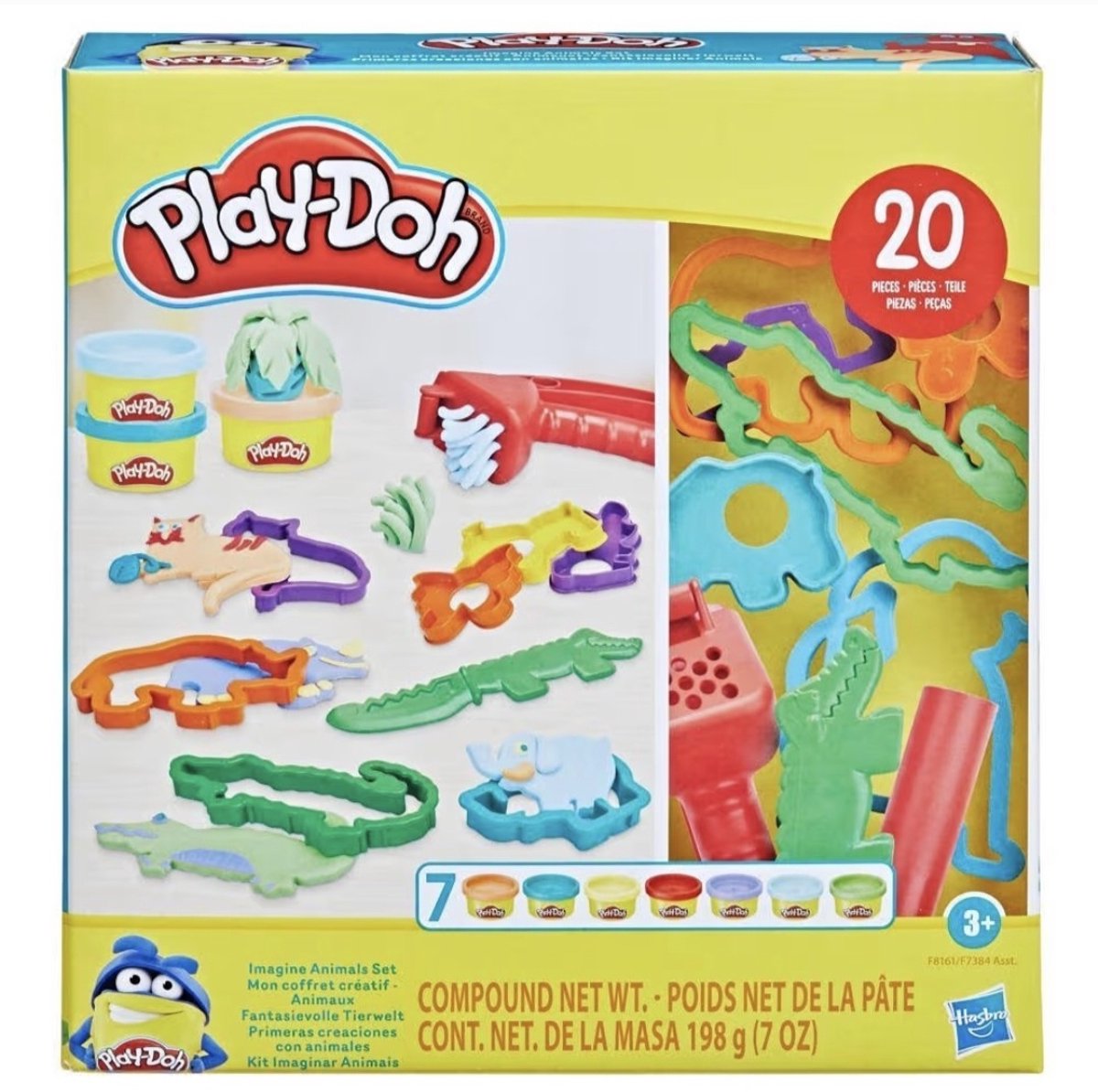 Hasbro - Play-Doh - Dierenwereld set - 20 vormen + 7 Kleipotjes - boetseren - kleien - Imagine Animals set