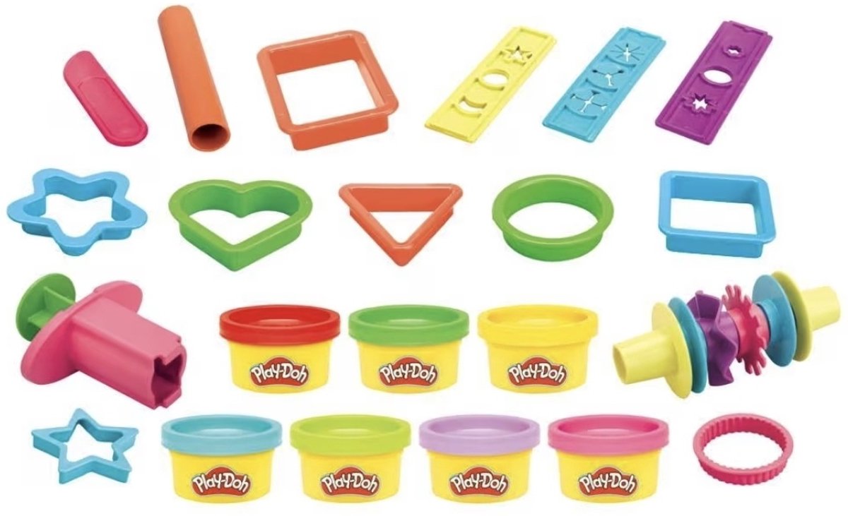 Hasbro - Play-Doh - Imagine Shales Set met 20 gereedschappen + 7 kleine potjes - Vormenfeest - Kleien - boetseren