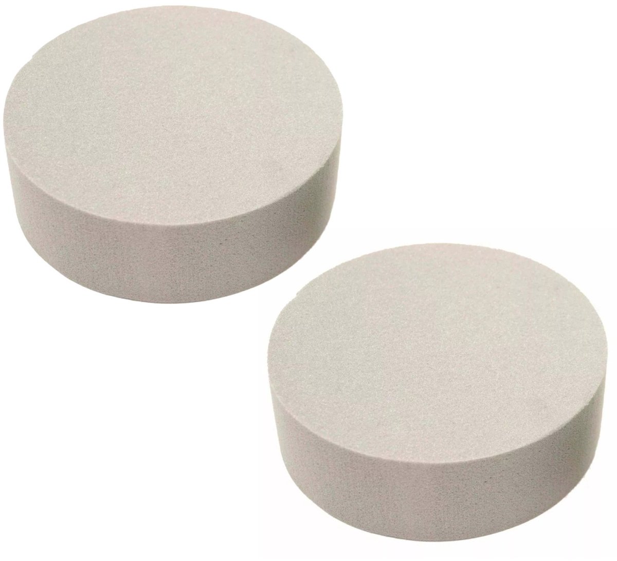 HBX Steekschuim/oase - 2x - droog - Rond - grijs - D18 x H6 cm - voor bloemen - bloemstukken